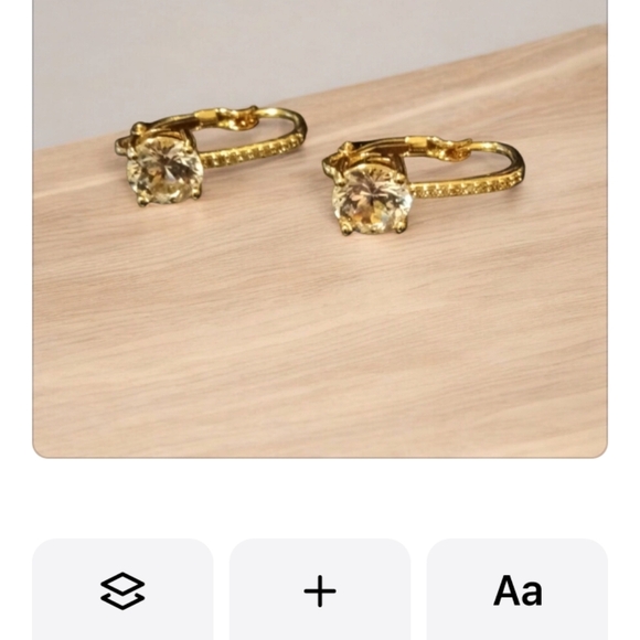 NEW 14k Gold Plated Cubic Zirconia Earrings - Picture 3 of 3